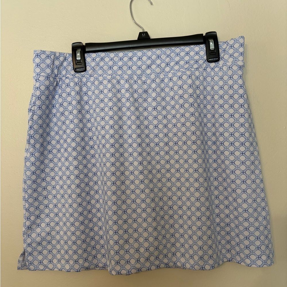 Izod Golf Chic Blue Patterned Mini Skirt